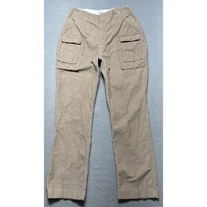 VTG LL Bean Corduroy Pants Womens Sz 28x31 Classic Brown Cargo Distressed Grunge